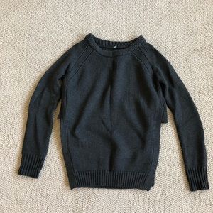 Lululemon dark olive green knit sweater with slits